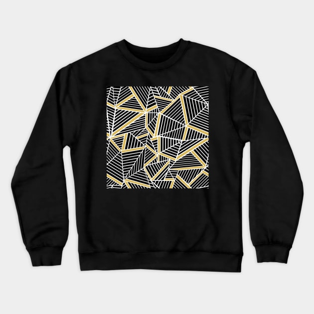 Ab Lines Black Gold Repeat Crewneck Sweatshirt by ProjectM